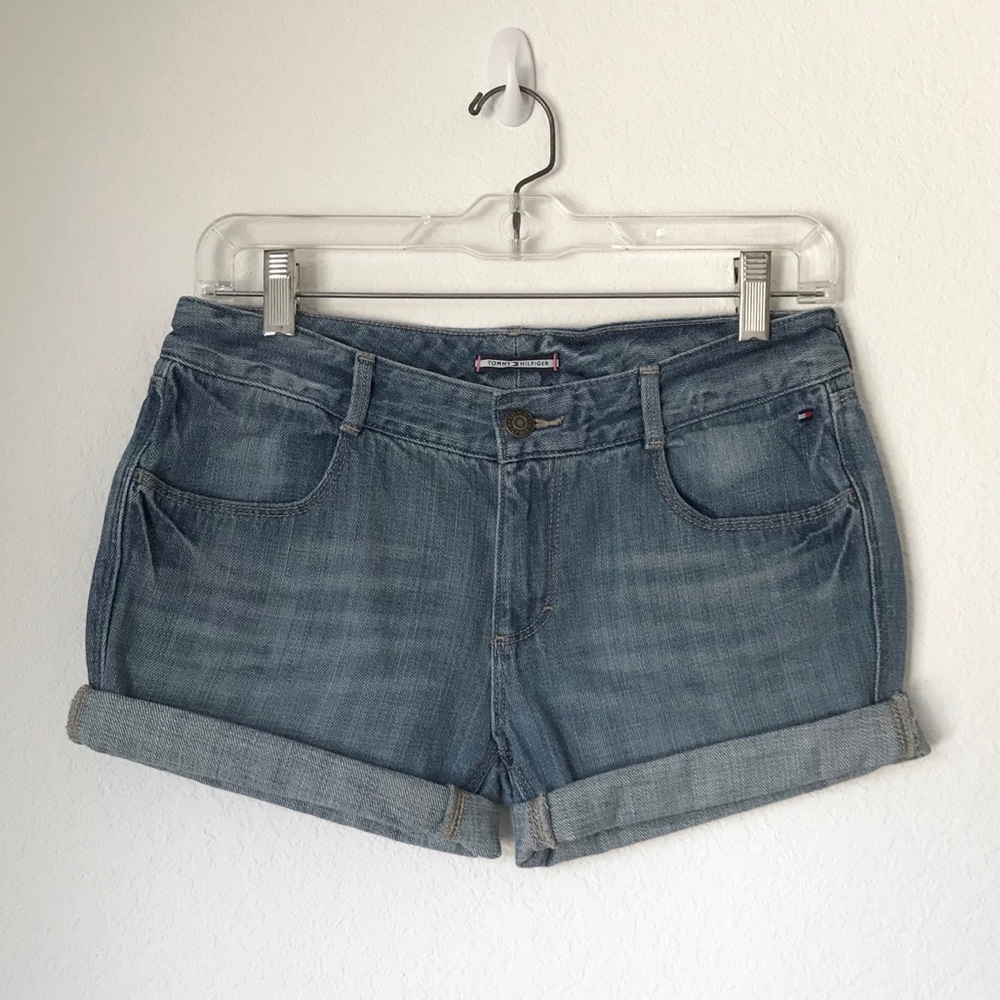 Tommy Hilfiger Low-Rise Denim Cuff Shorts S